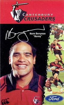 1999 Canterbury Rugby Football Union Ford/More FM Canterbury Crusaders #NNO Norm Berryman Front